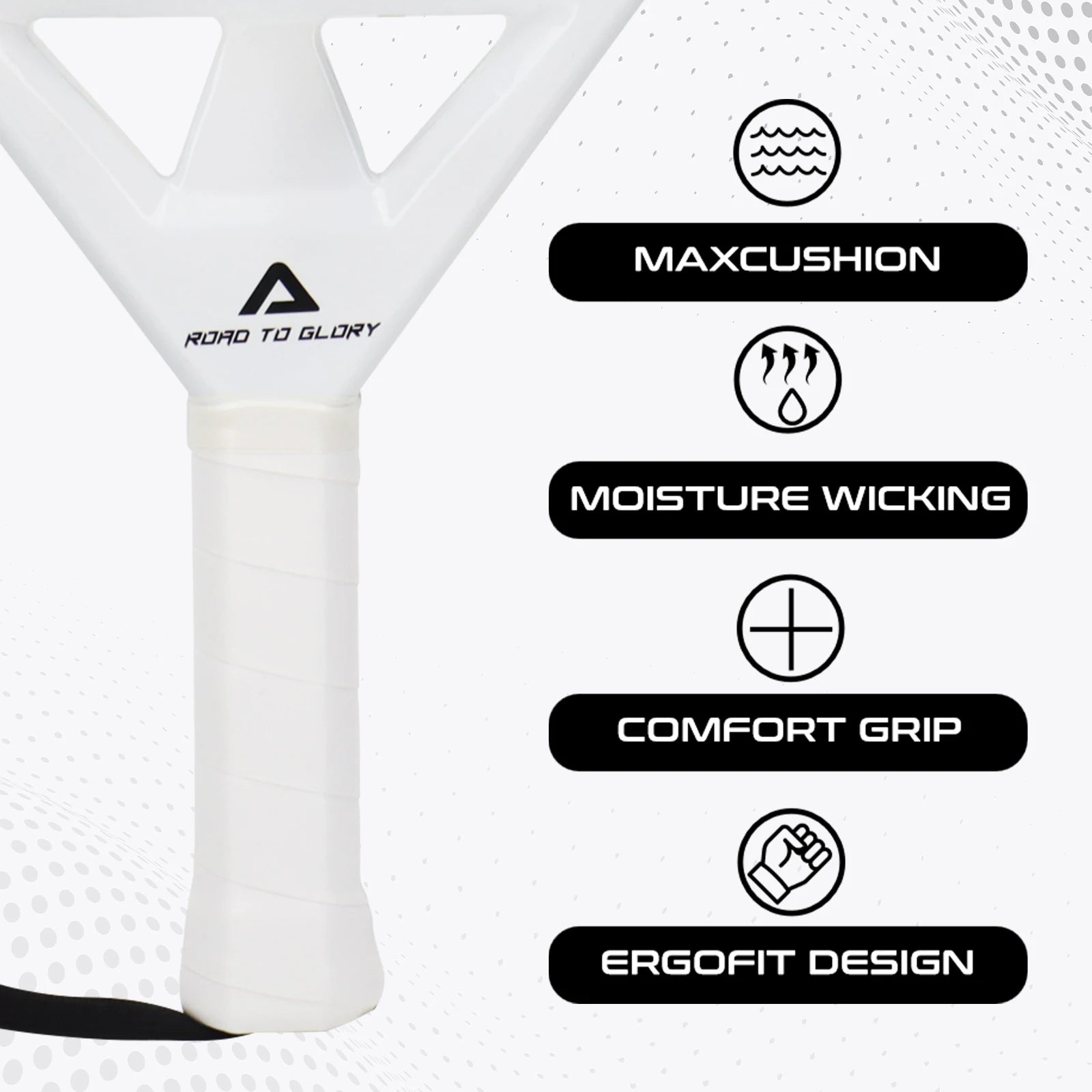 AMASport Padel Racket 12K Carbon Fibre Surface With EVA Memory Flex Foam Core-Even Balance Point-Power and Control
