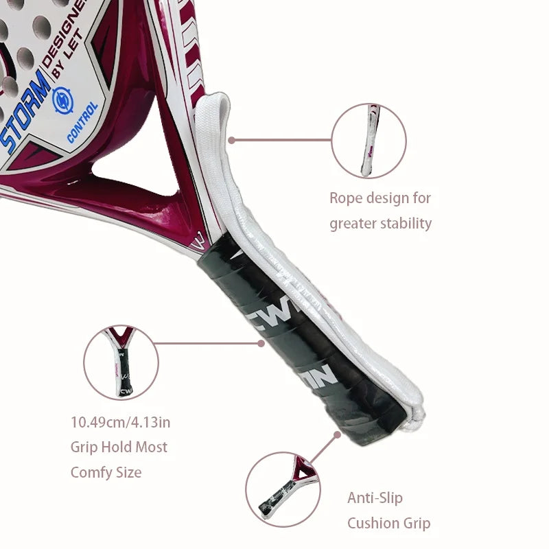 Camewin Padel Racket Carbon Fibre Soft EVA Face For Superior Performance Players With Style