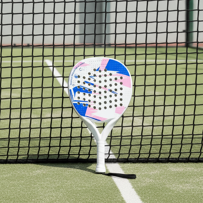 Carbon Pro Custom Performance Padel Racket | Arctic White