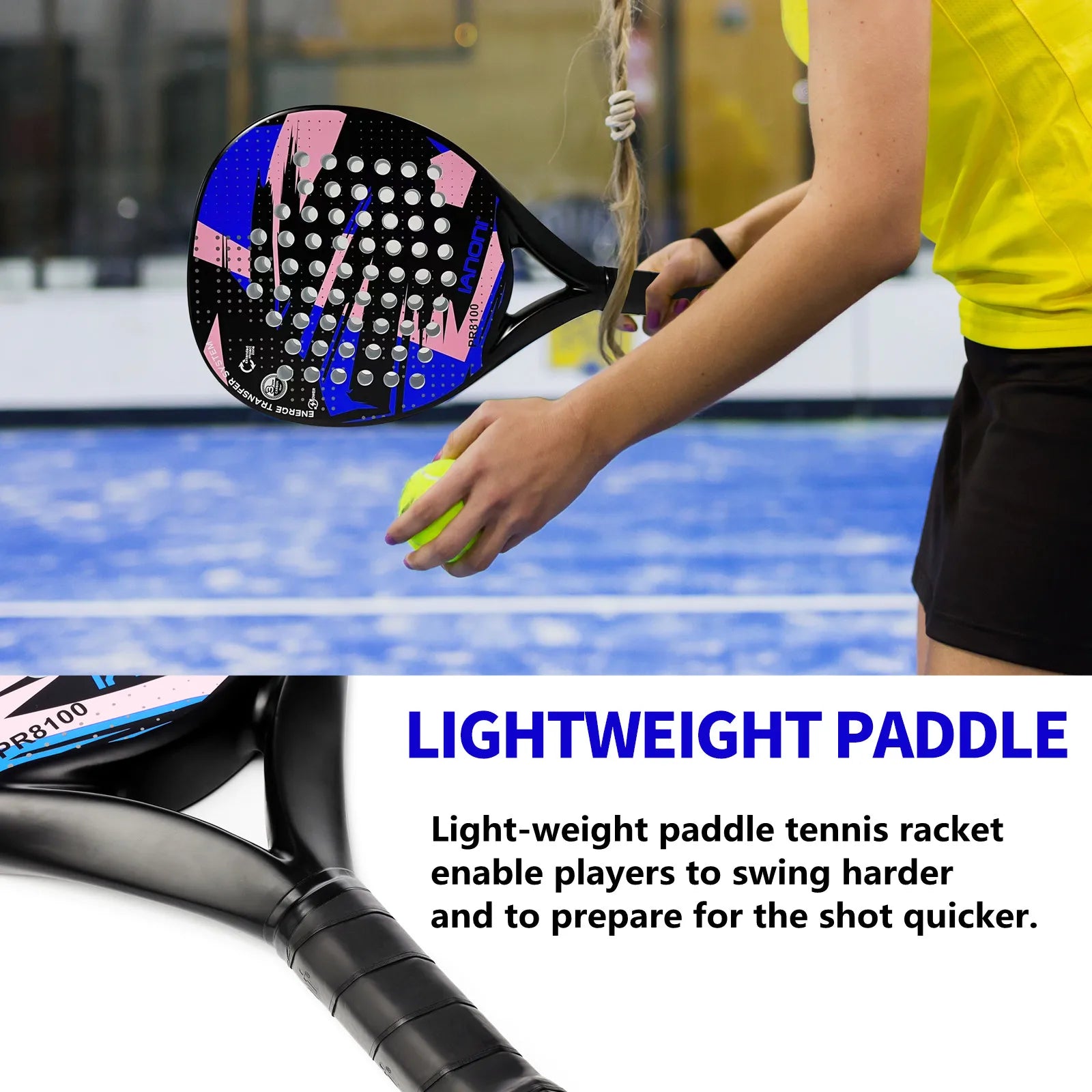 Carbon Pro Custom Performance Padel Racket | Midnight Blue