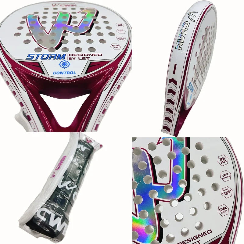 Camewin Padel Racket Carbon Fibre Soft EVA Face For Superior Performance Players With Style