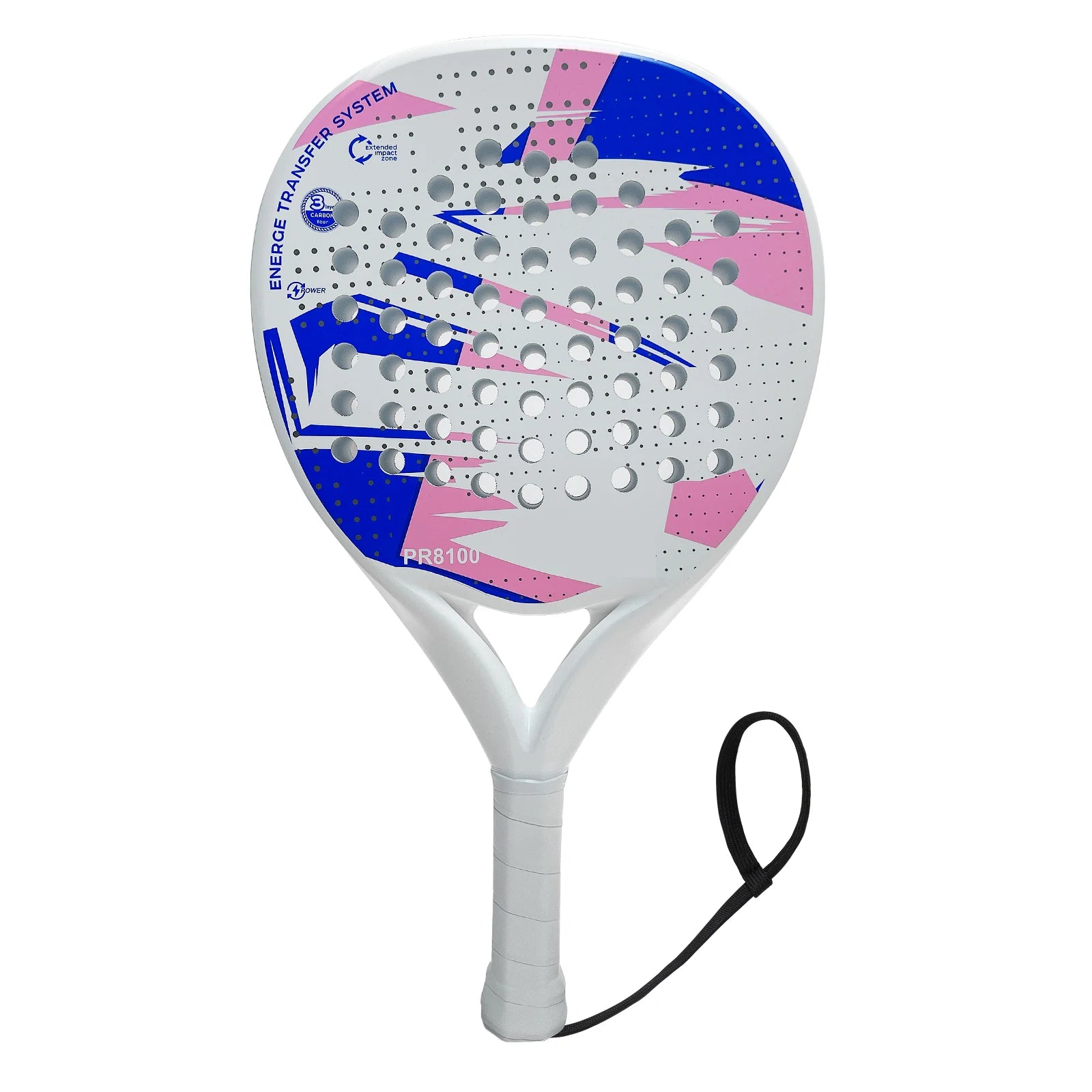 Carbon Pro Custom Performance Padel Racket | Arctic White